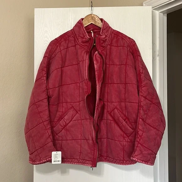 RARE Free People Dolman Quilted Knit Jacket in Lovebird NWT - Picture 10 of 11